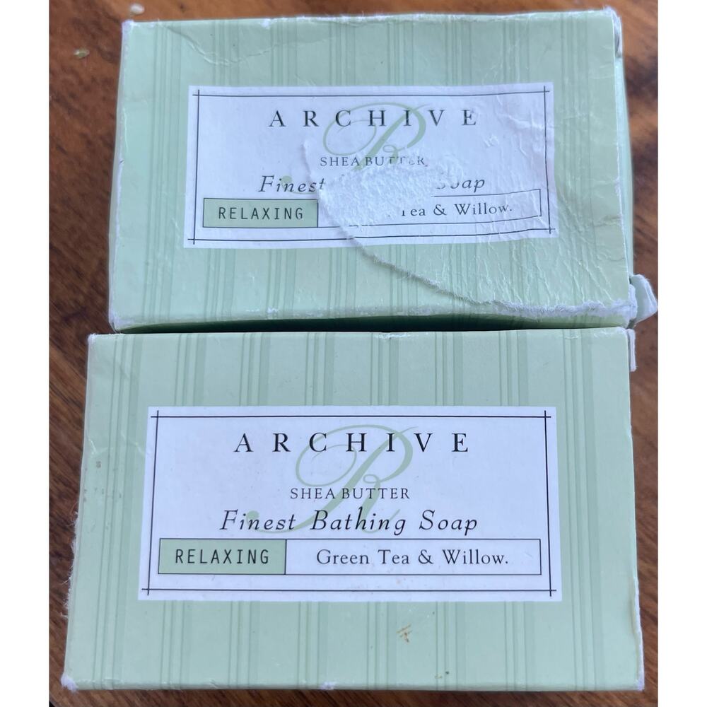 Archive Essentials Green Tea & Willow Bath Soap 2.25oz Each, Set of 2